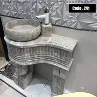 روشویی سنگی طبیعی با قاب آینه،طرح گیتاری  ،طوسی