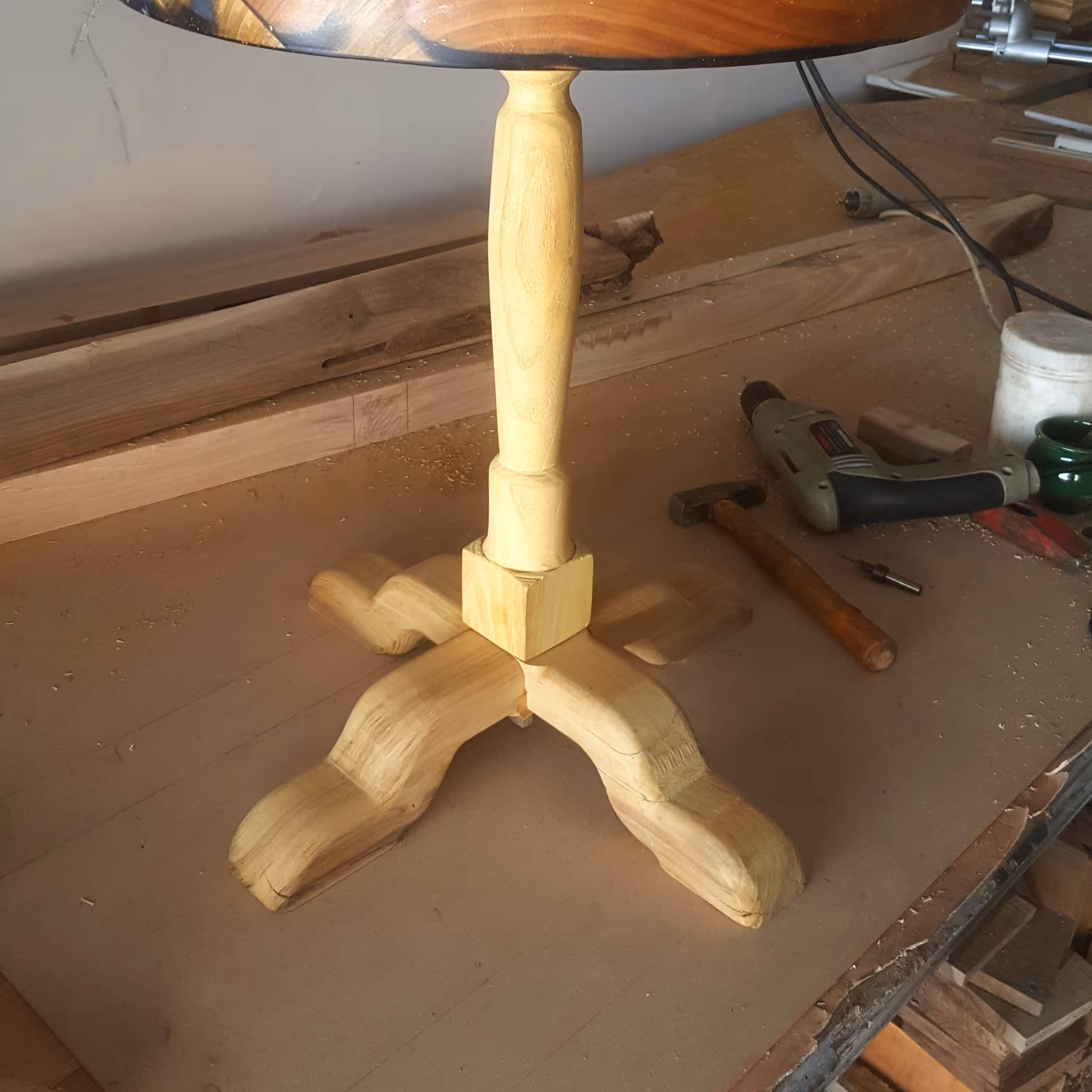 پایه آماده میز عسلی چوب  توت قابل باز و بسته شدن ارتفاع 40