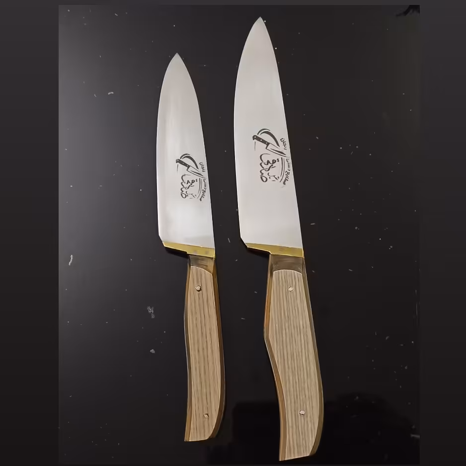 چاقو ست دوتایی دسته کائوچو تیغه براق