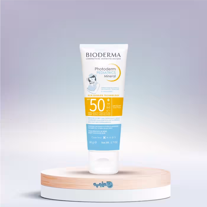 کرم ضدآفتاب اطفال بایودرما فتودرم مینرال SPF50 حجم 50 میلی لیتر