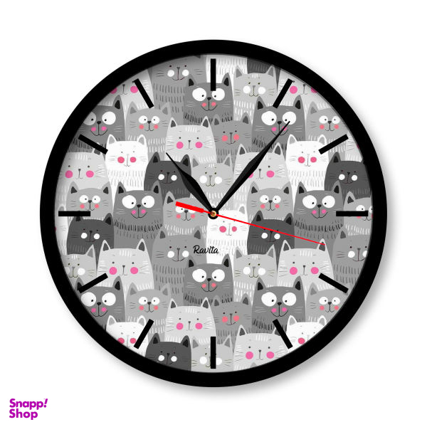 ساعت دیواری راویتا طرح گربه کد 1309