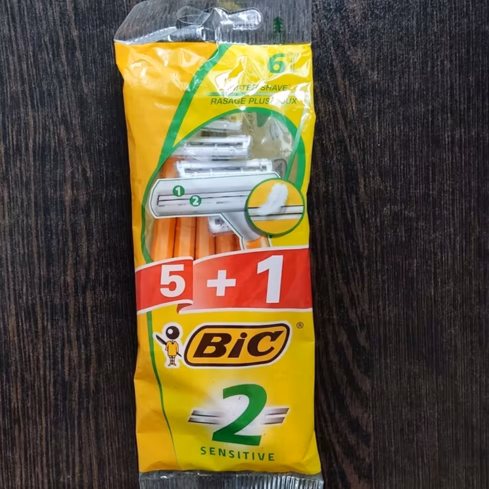 ژیلت دو لبه سنستیو بسته 6 عددی مخصوص پوست های حساس ساخت فرانسه (آرایشی و بهداشتی تابان)