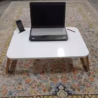 میز تحریر تاشو چرخ دار با نگهدارنده موبایل سایز 50 در 70 