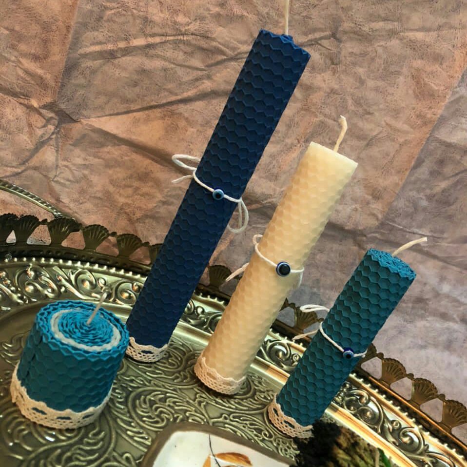 شمع موم عسلی ارگانیک