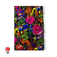 دفتر مشق 100برگ سیمی طرح گل آبرنگی جلد سخت آپادانا