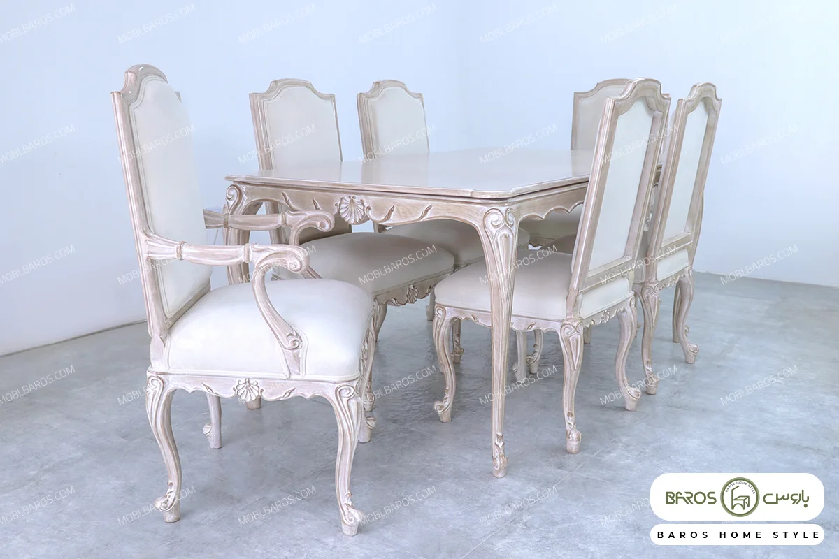 میز ناهارخوری کلاسیک رومینا کد 7