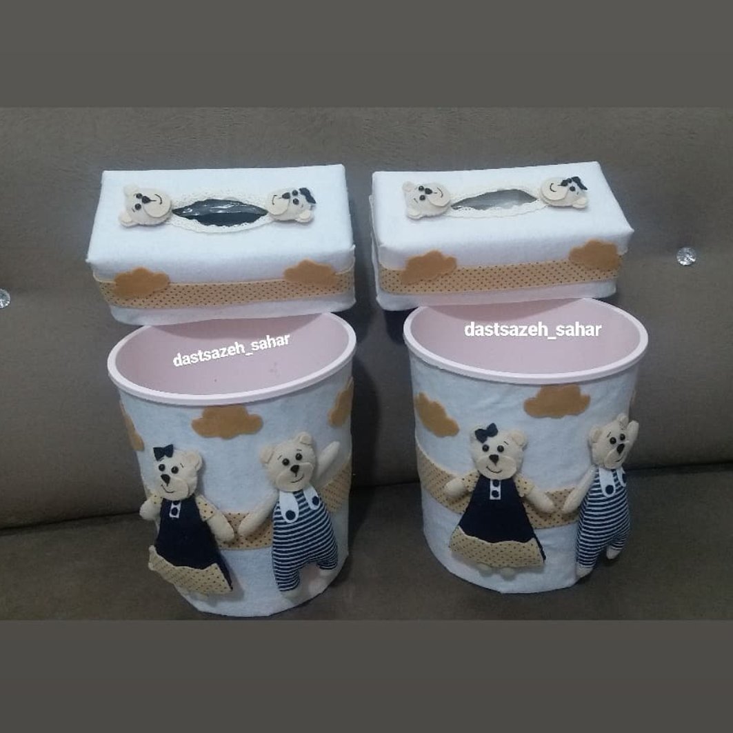 سطل زباله و جا دستمال کاغذی