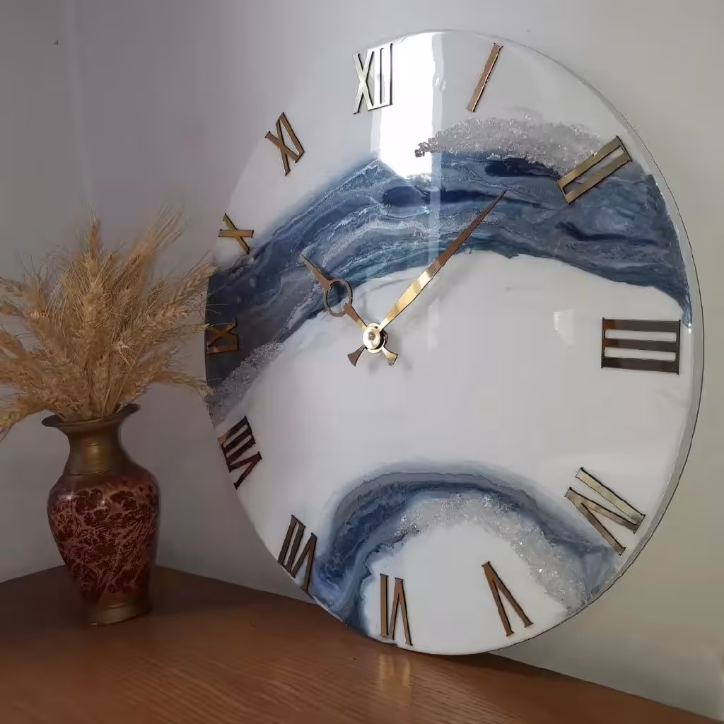 ساعت دیواری   طرح روسی تم آبی قطر 50 سانتی