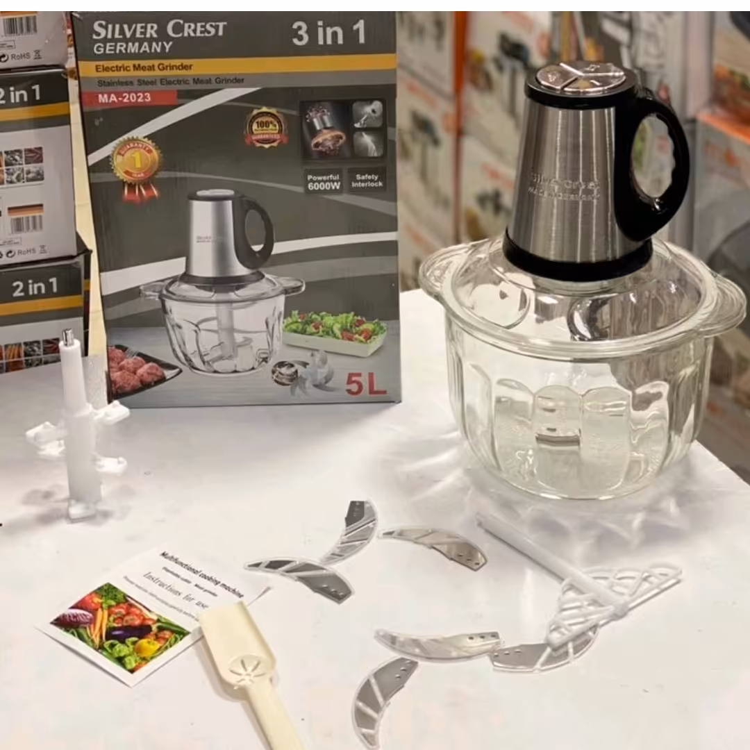 خرد کن سیلور کرست 5لیتری 6000وات جنس اصلی باکیفیت  با حکاکی  حک شده روی موتور و تیغه 6پر پورقدرت 