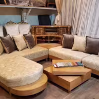 مبل ال راحتی رونیکا8نفره باجلومبلی ام دی اف (پس کرایه)
