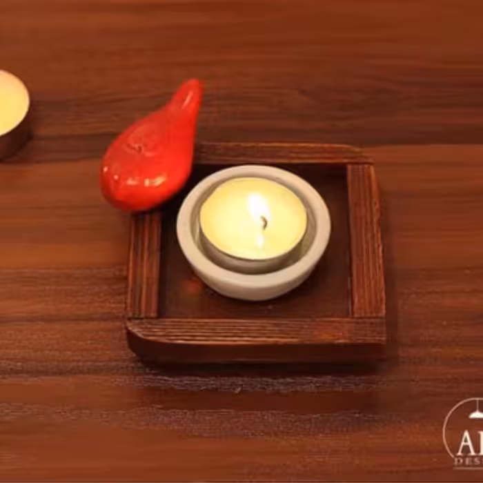 جا شمعی چوبی که برای شمع وارمر  مناسب میباشد