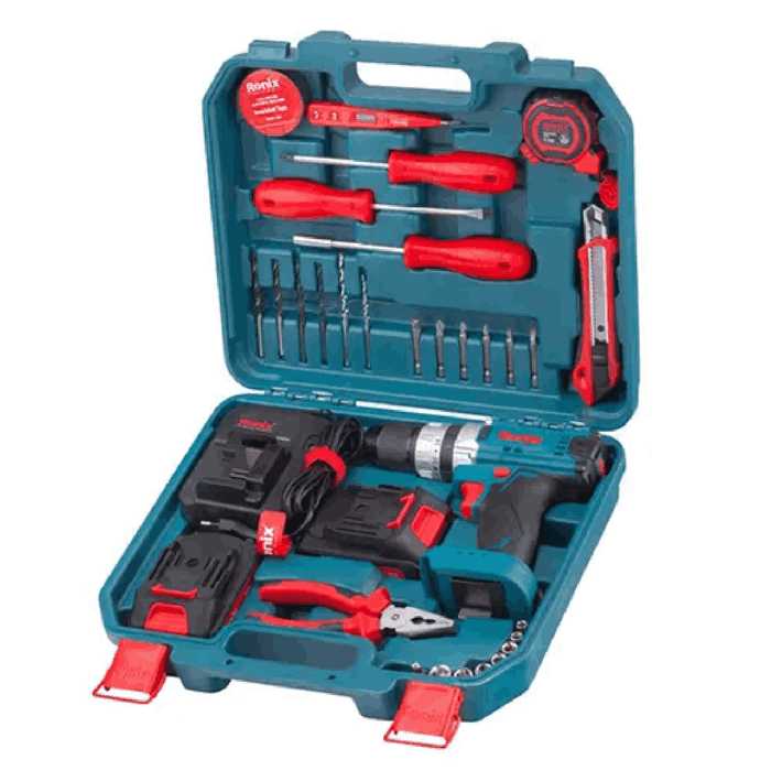 مجموعه 33 عددی دریل شارژی چکشی 16 ولت دو باتری رونیکس مدل RS-8615