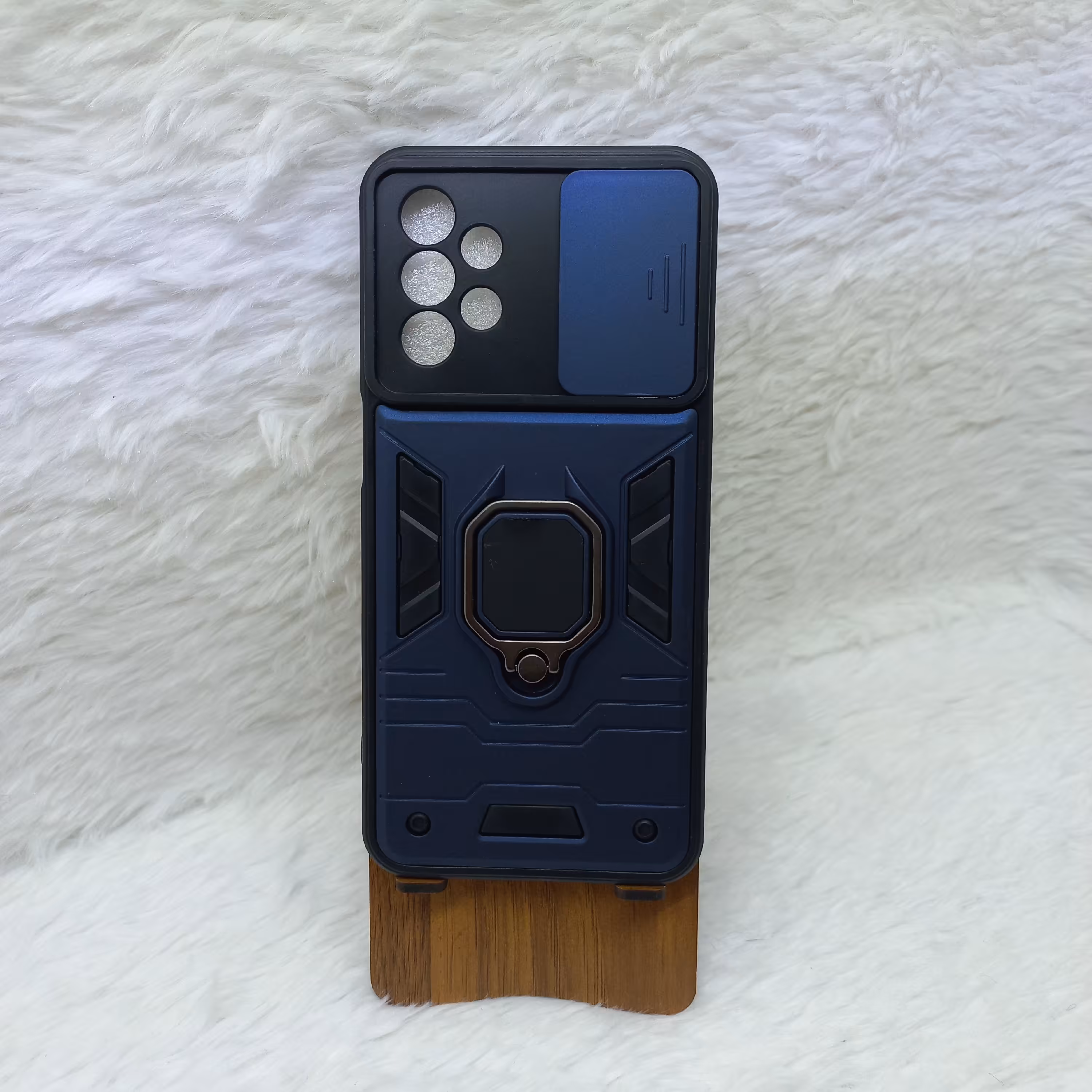 گارد بتمنی گوشی سامسونگ A23 4G با محافظ لنز کشویی  رنگ سرمه ای