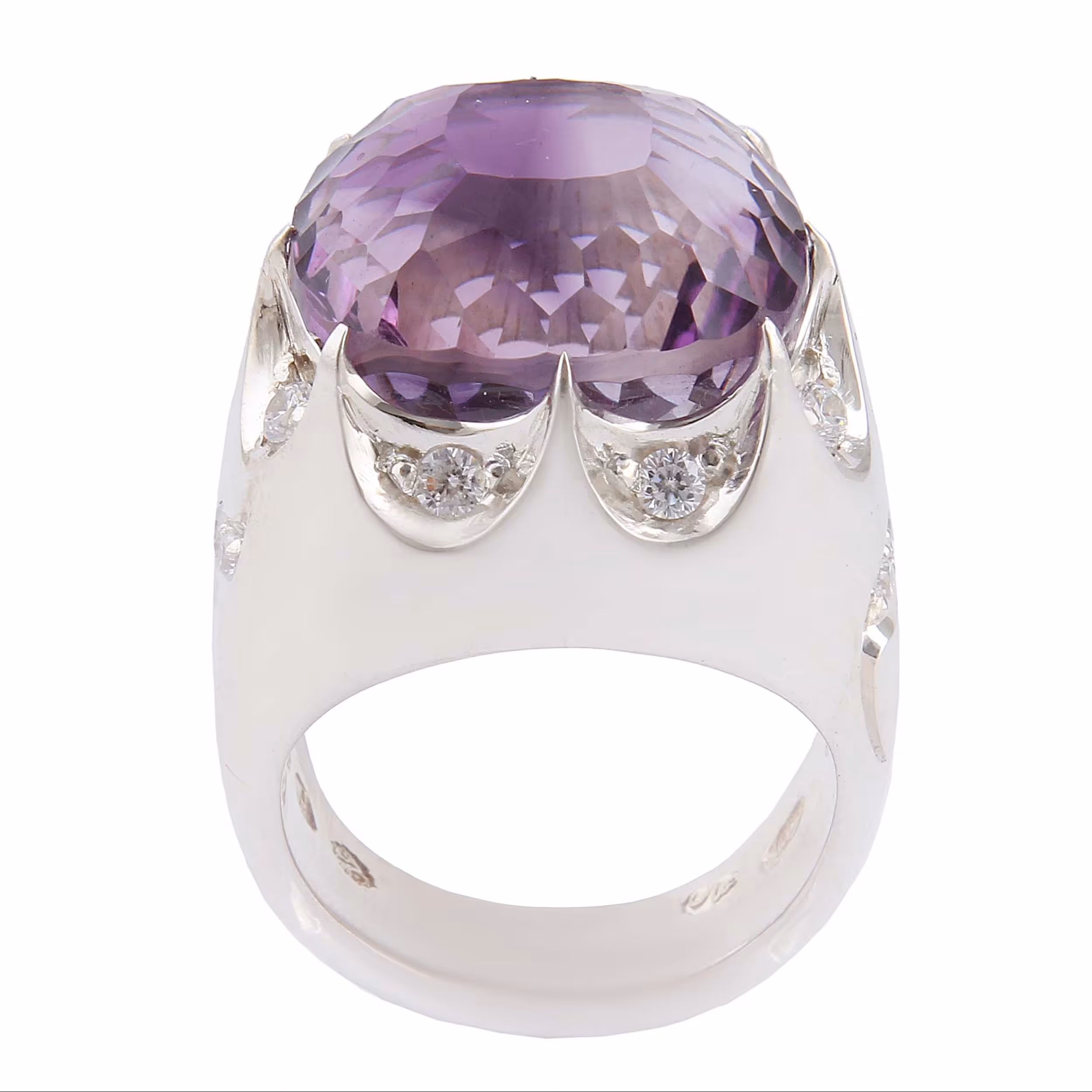 انگشتر نقره مردانه بازرگانی میلادی مدل سنگ آمیتیست رکاب دست ساز کدAM2831