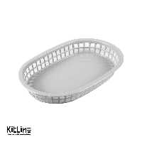 سبد سرو بیضی پلاستیکی 18×28 سانتیمتری طوسی کیچن تک
