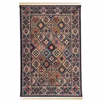 گلیم ماشینی یک و نیم متری  (1.5-1) -  طرح محراب پالت رنگی- فرش و گلیم جزیره