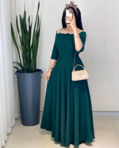 پیراهن شب زنانه کرپ مدل تارا