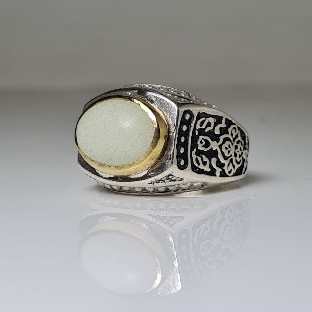 انگشتر گوهر شب چراغ،نوردهی در شب،رکاب نقره عیار925