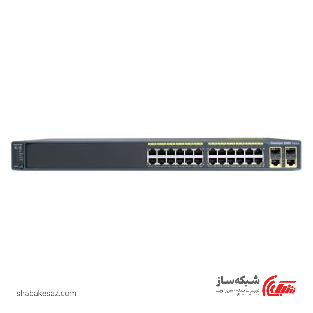 قیمت و خرید سوئیچ سیسکو Cisco WS-C2960-24TC-L رکمونت 24 پورت 10/100Mbps با 2 پورت 10/100/1000Mbps و 2 پورت SFP - شبکه ساز