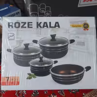 سرویس قابلمه وماهی تابه  گرانیت رز کالا 7پارچه مشکی  کلاسیک  