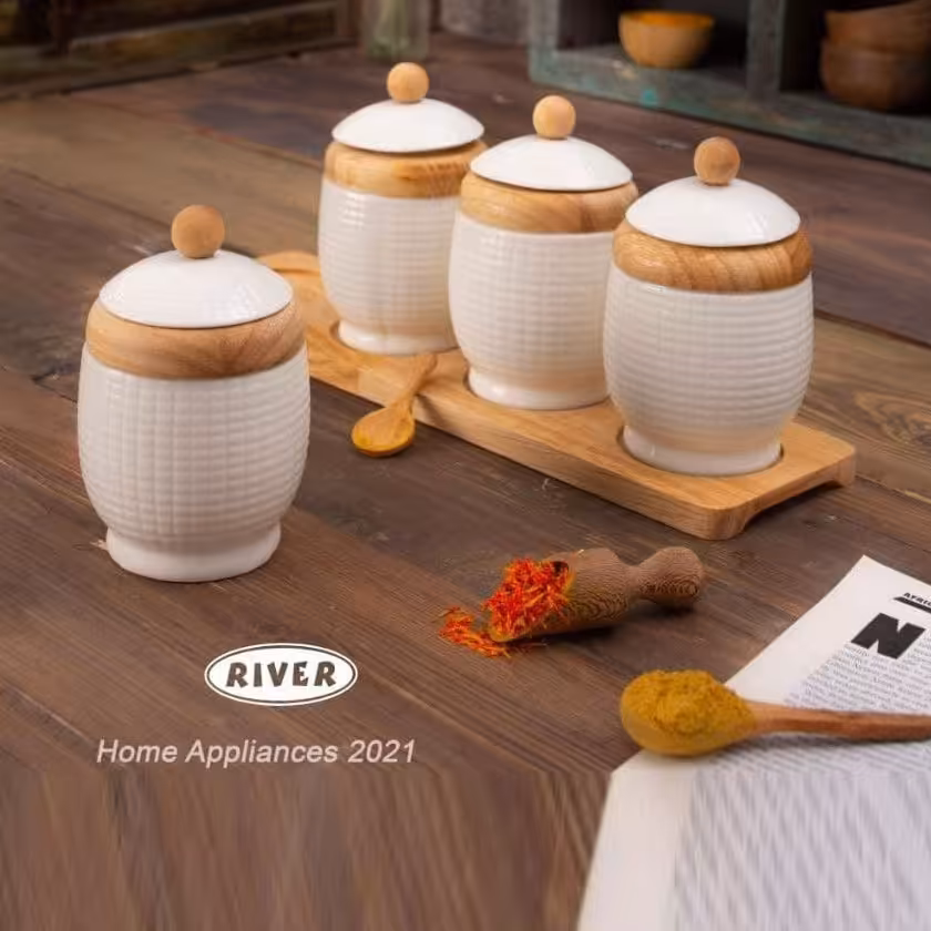 ست جاادویه 4 تکه بامبو برند RIVER  مدل 9569-08