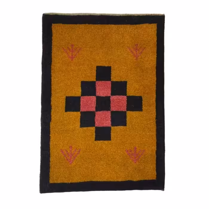 گبه  نیم متری دستباف طرح شطرنجی کد 3240