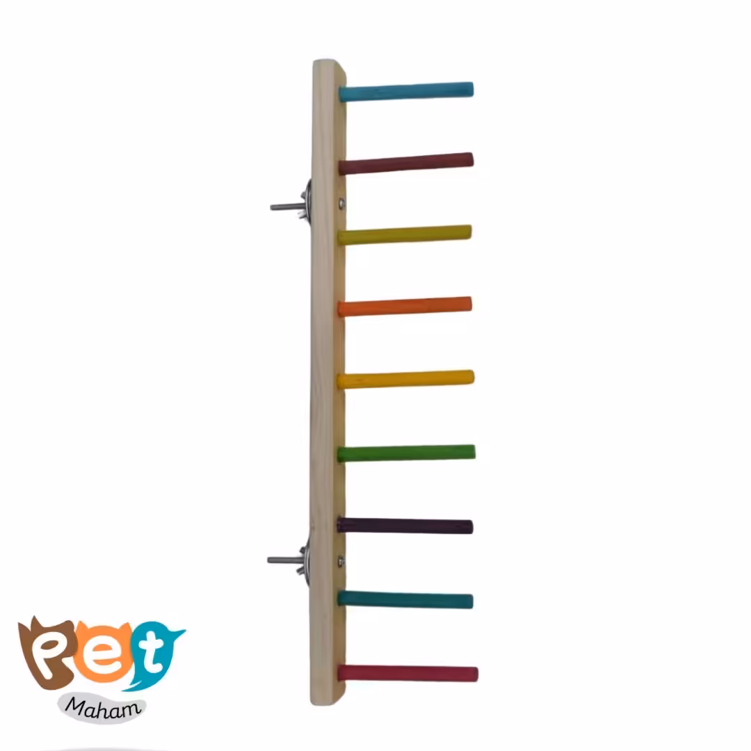 نردبان یک طرفه سایز بزرگ مناسب همه پرندگان مناسب داخل و بیرون قفس دارای پیج مهره سایز 3