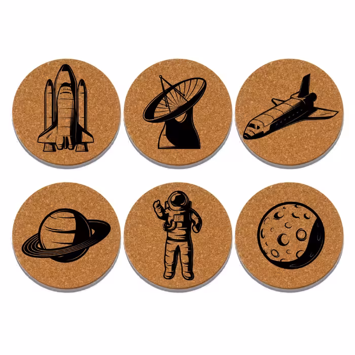 زیرلیوانی چوب پنبه ای طرح فضانورد مجموعه 6 عددی