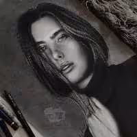 طراحی چهره سیاه قلم مناسب هدیه( سایز A3)