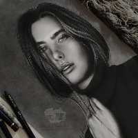 طراحی چهره سیاه قلم مناسب هدیه( سایز A3)