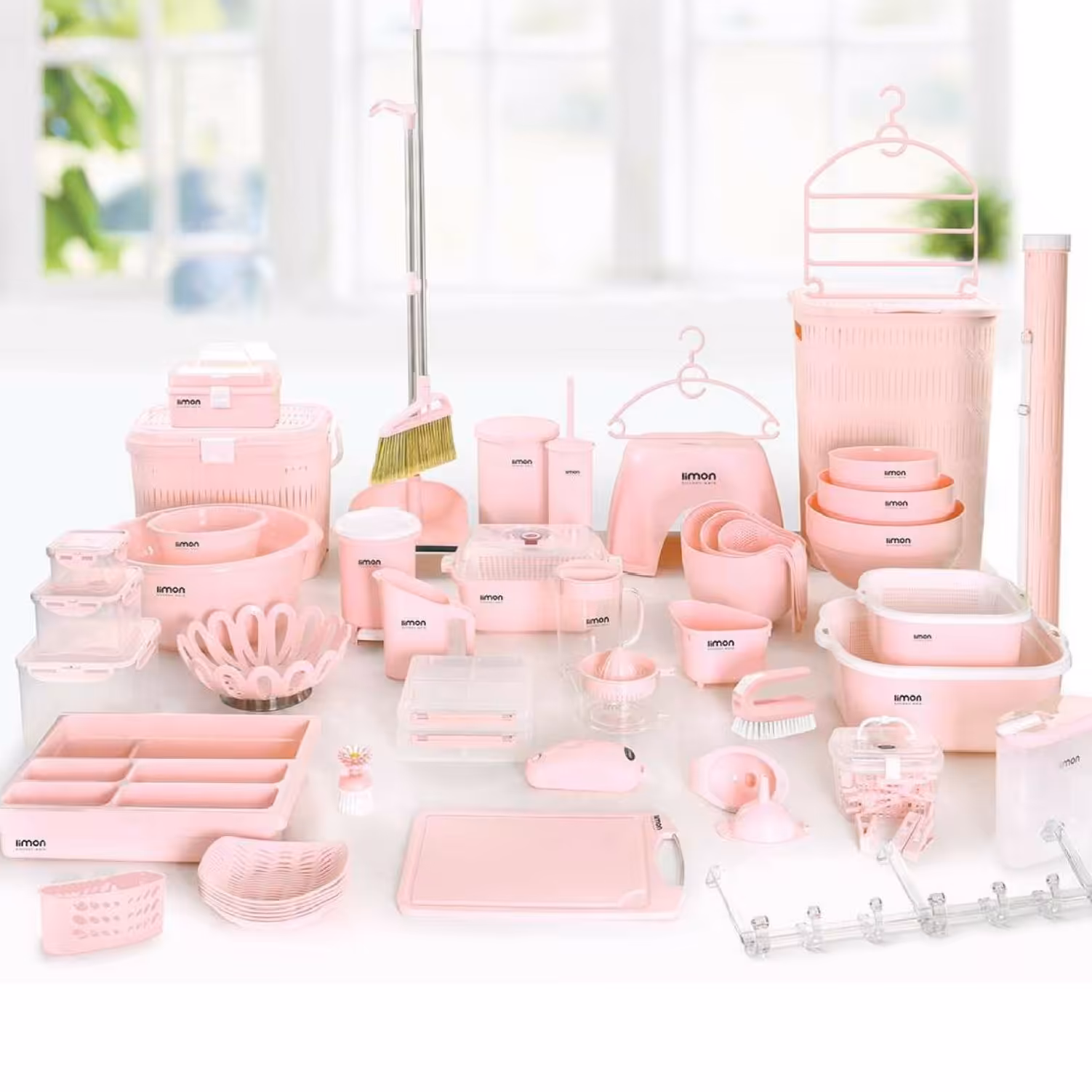 سرویس جهیزیه 58پارچه لیمون نارین رنگ صورتی