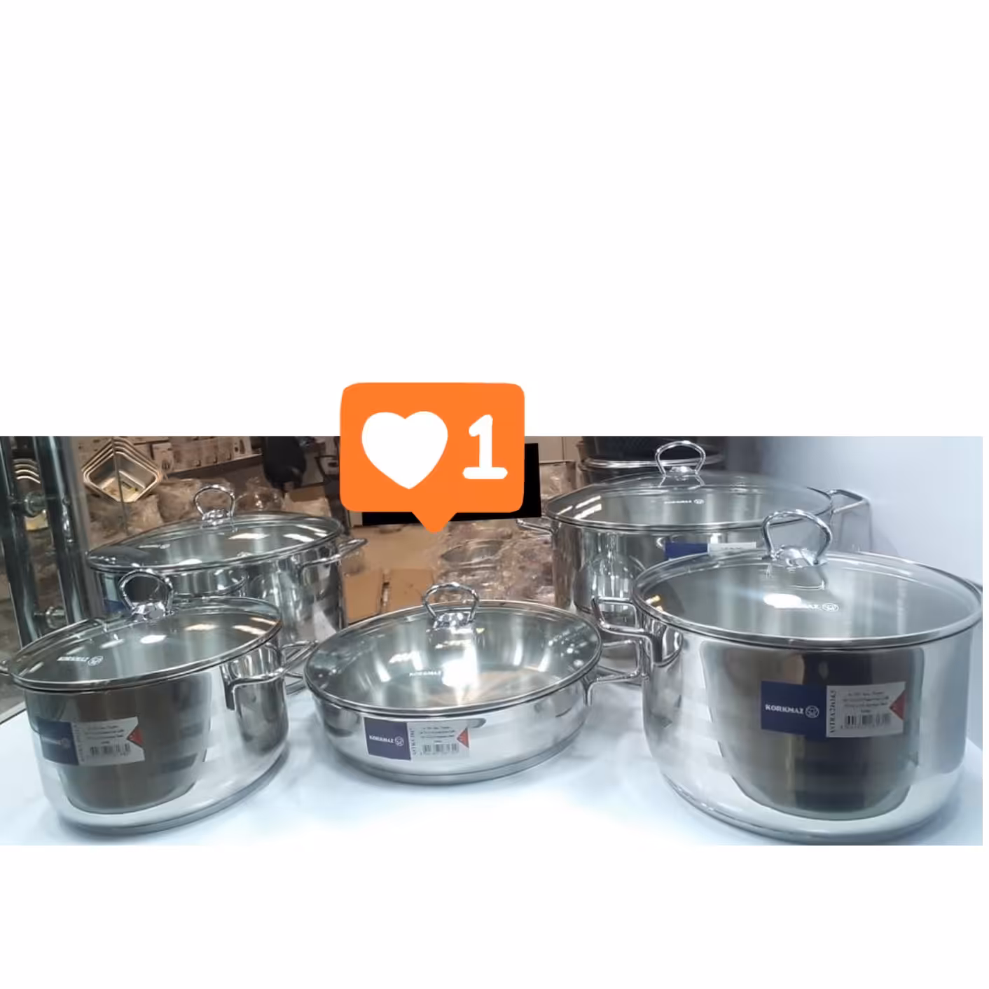 سرویس قابلمه 10 پارچه استیل مدل استرا سایز بزرگ کف چدن مارک کرکماز حک made in turkey 