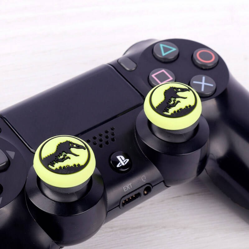 روکش آنالوگ دسته بازی 2تایی PS4-XBOX طرح دایناسور زمینه سبز