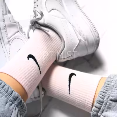 جوراب ساقدار نایک صورتی نخ پنبه فری سایز