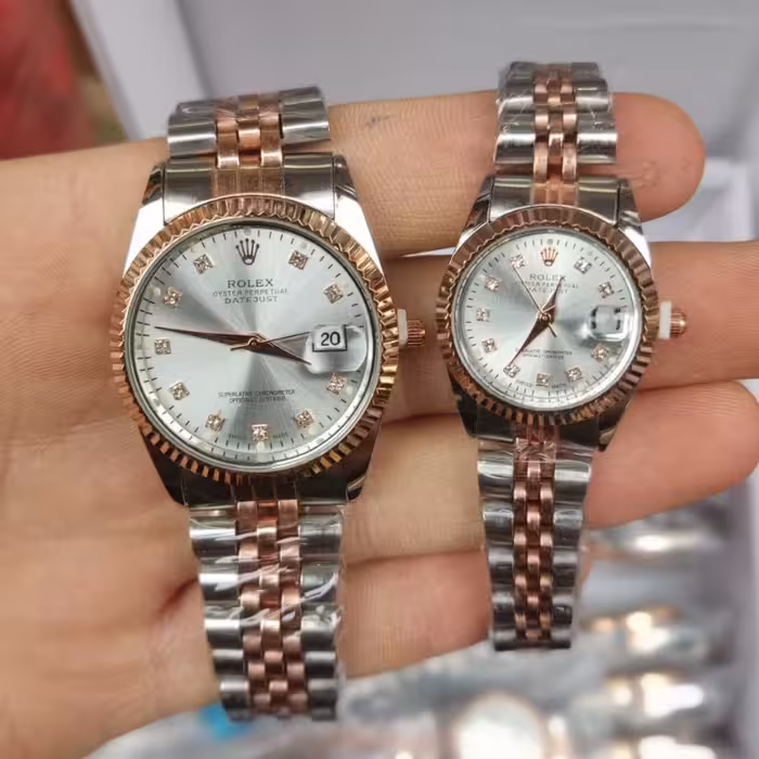 ساعت رولکس ست رزگلد صفحه صدفی