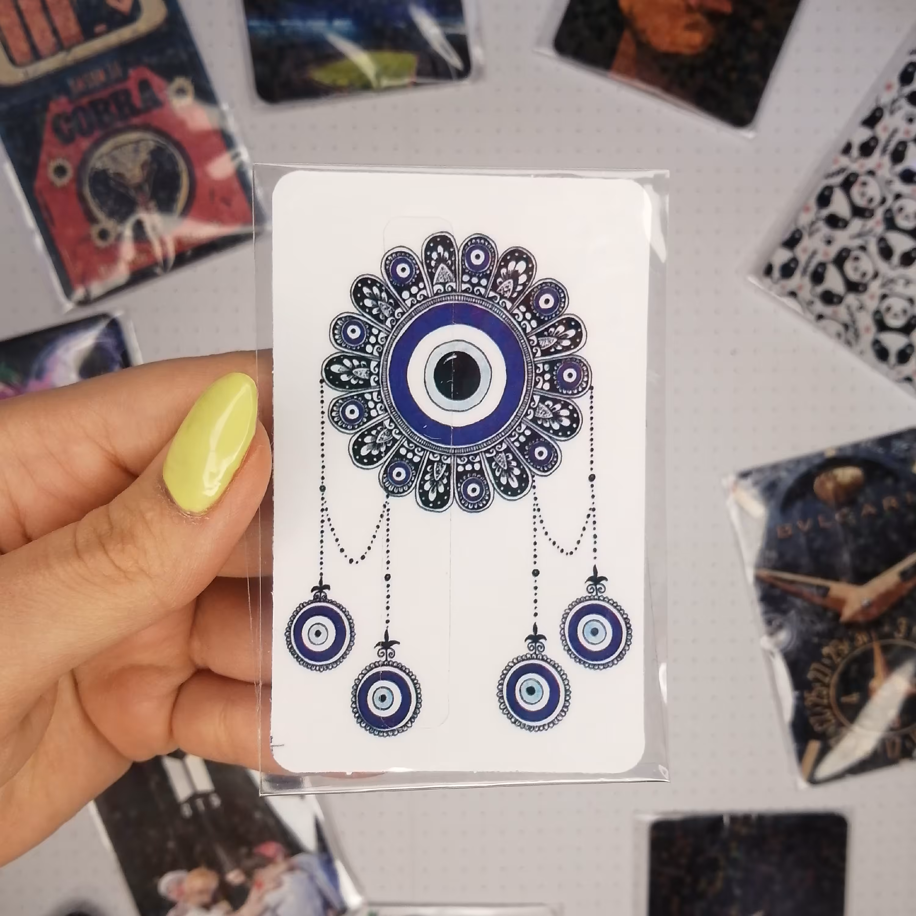 برچسب کارت استیکر کارت بانکی کارت مترو کارت اتوبوس کارت مخملی سه بعدی برجسته اکلیلی کارت 6 چشم نظر 