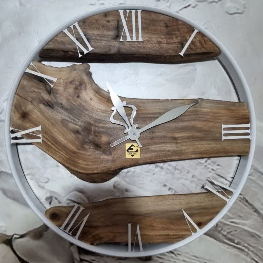 ساعت چوبی روستیک دیواری