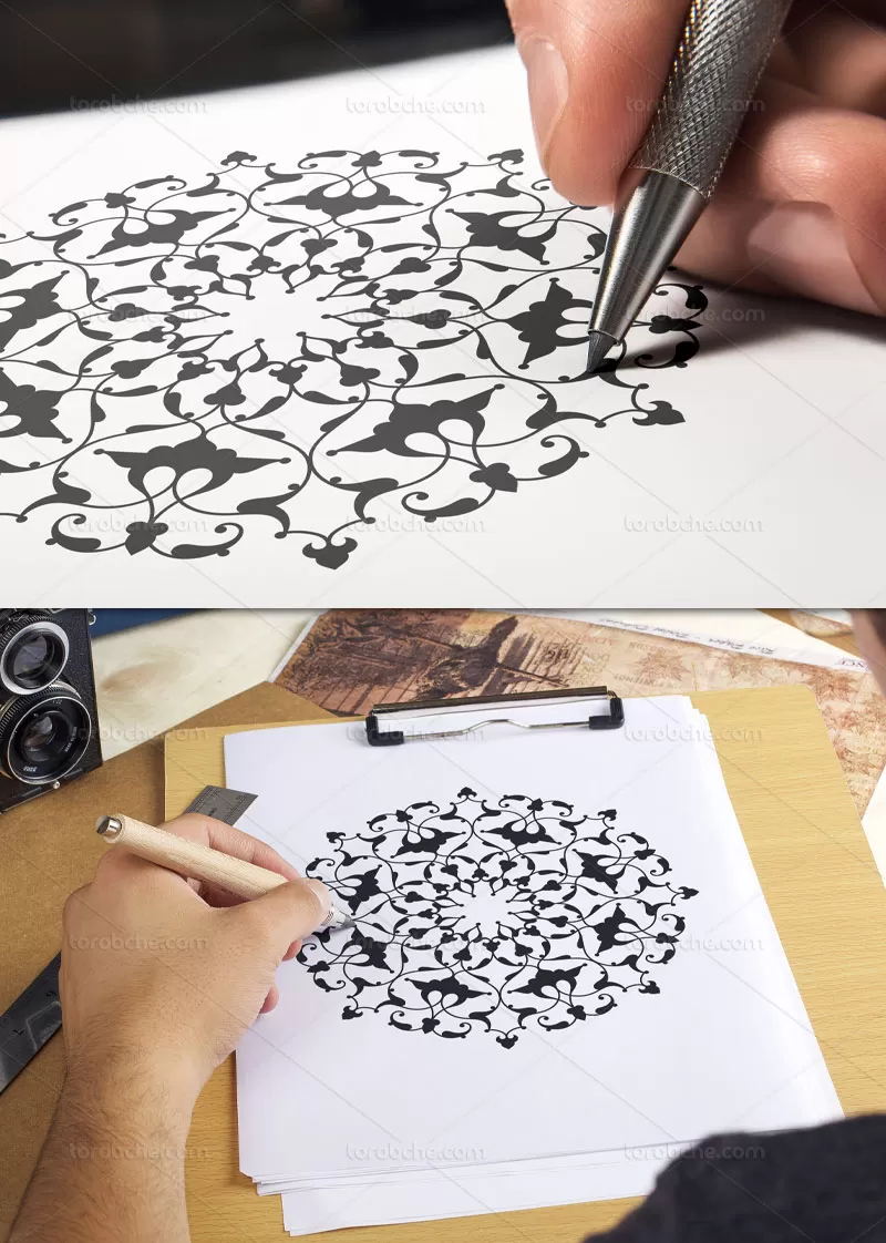 وکتور اسلیمی طرح شمسه | گرافیک با طعم تربچه