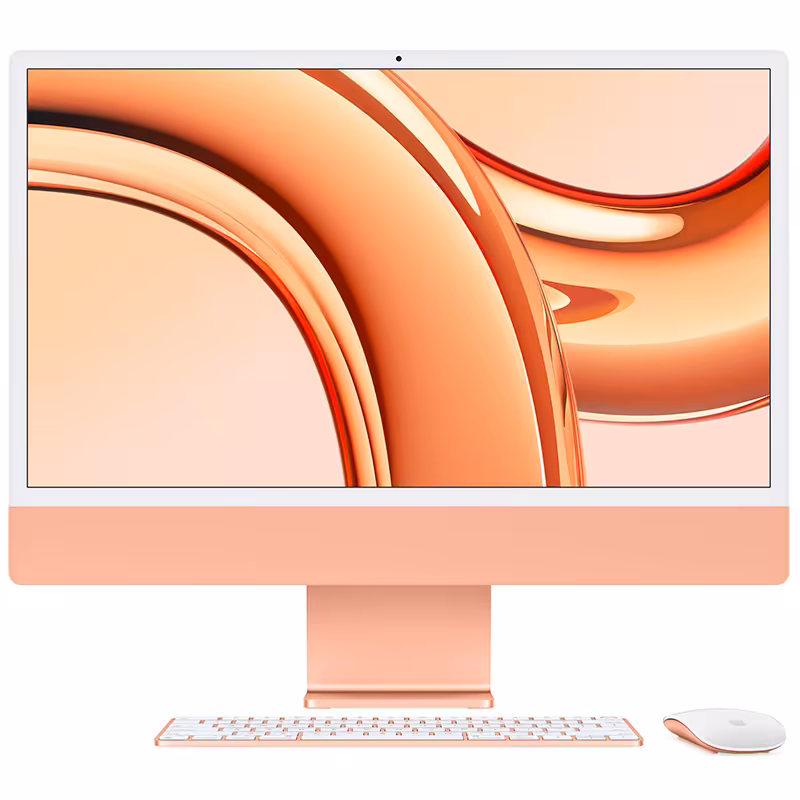 آی‎ مک 24 اینچ M3 پردازنده 8core - 10core حافظه رم 8 گیگابایت ظرفیت 512 گیگابایت SSD نارنجی MQRY3 - Hiapple.ir