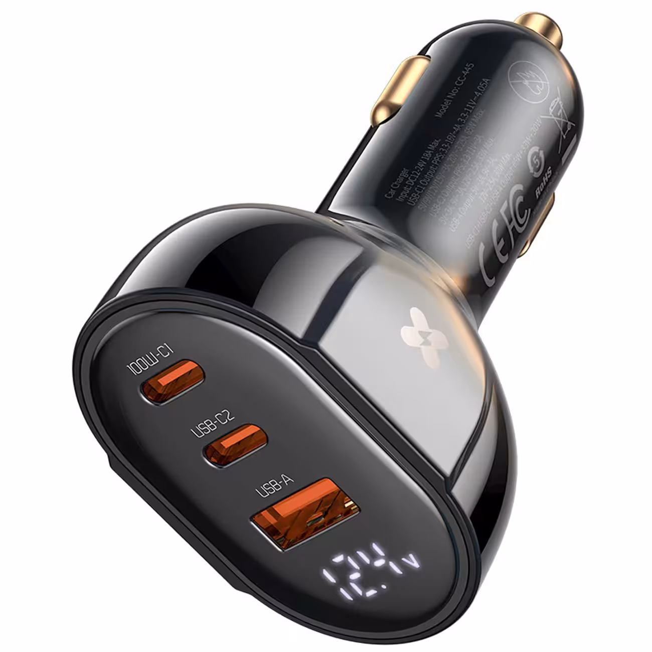 شارژر فندکی فست شارژ ماشین تایپ سی 128  وات مک دودو CC-445