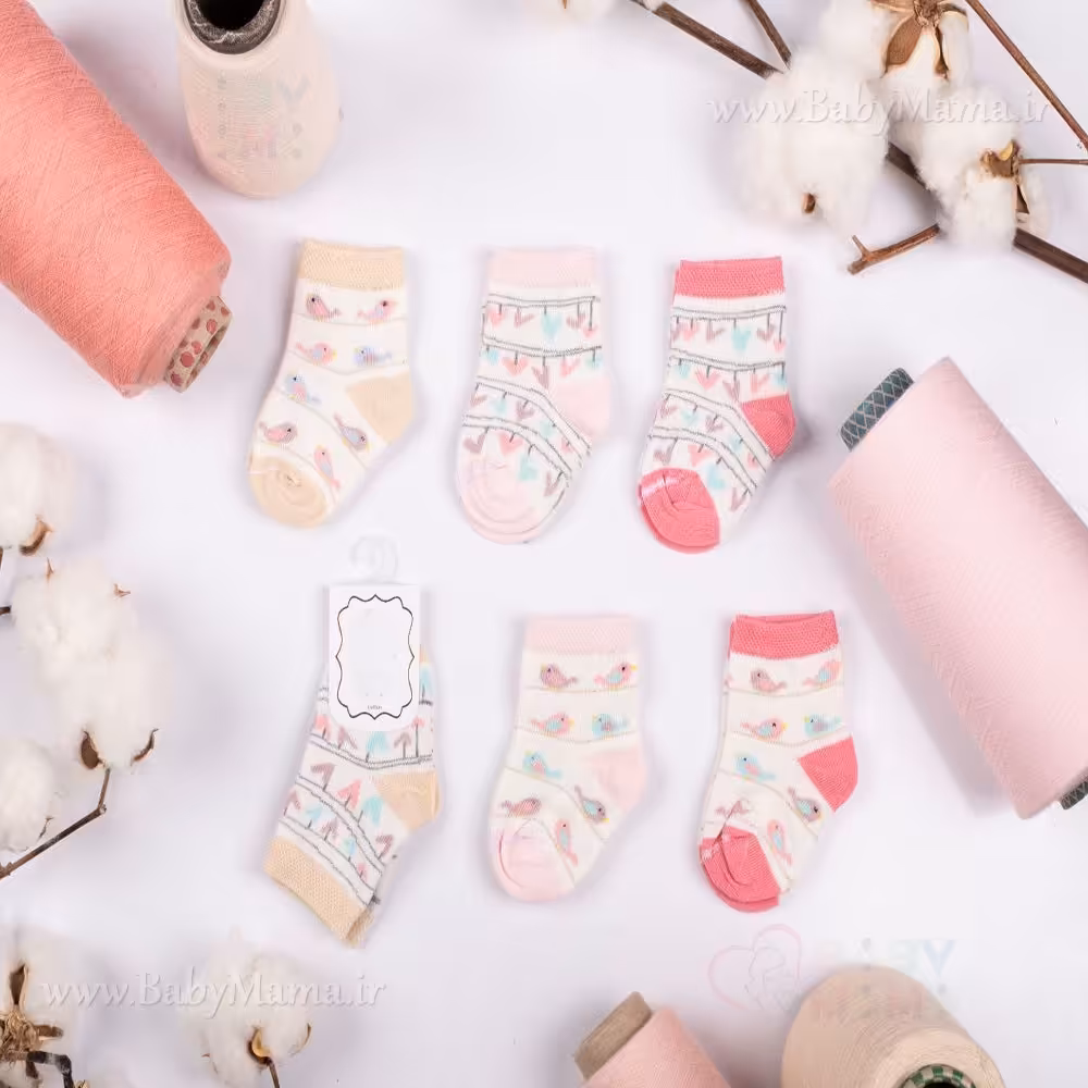 جوراب پنبه مدل گنجیشک