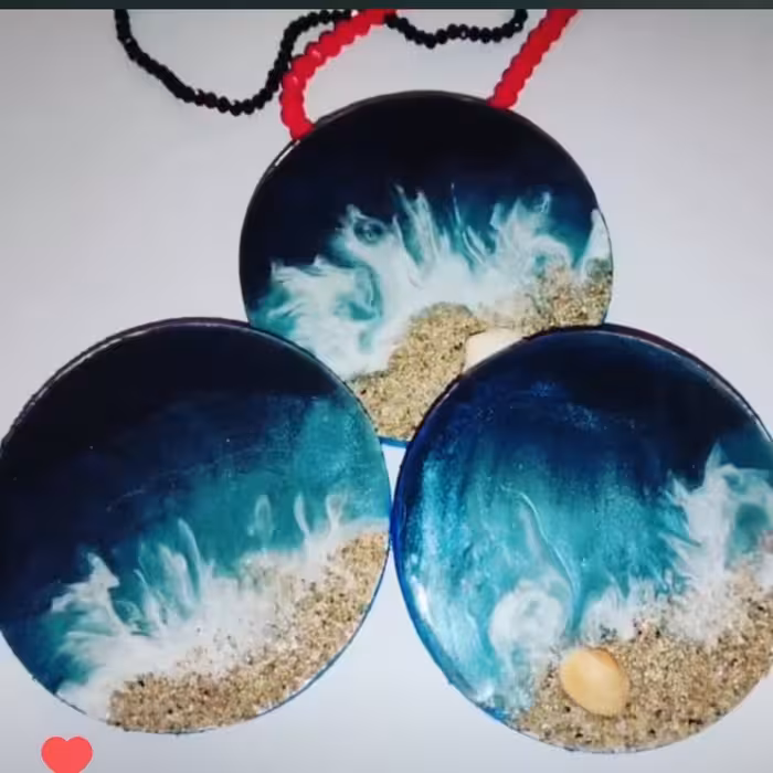 زیر لیوانی طرح دریا تمام رزین