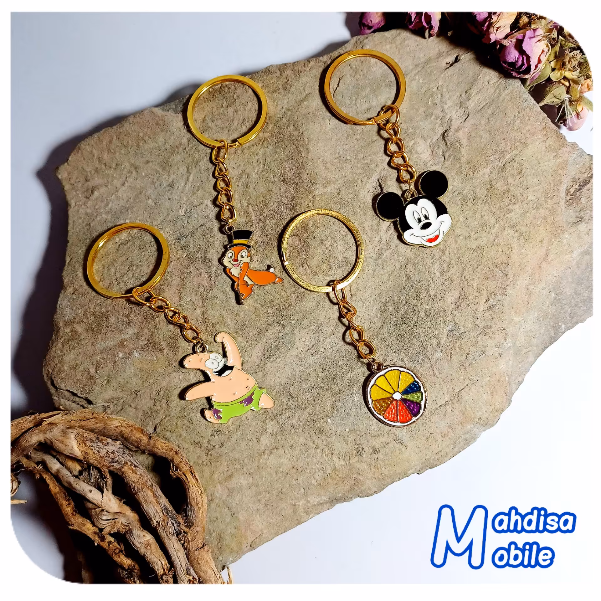 جاکلیدی فانتزی رنگ ثابت مناسب آویز و هدیه