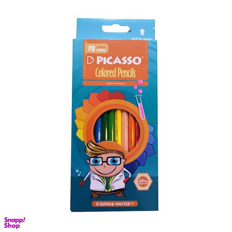مداد رنگی 12 رنگ پیکاسو (Picasso) جعبه مقوایی