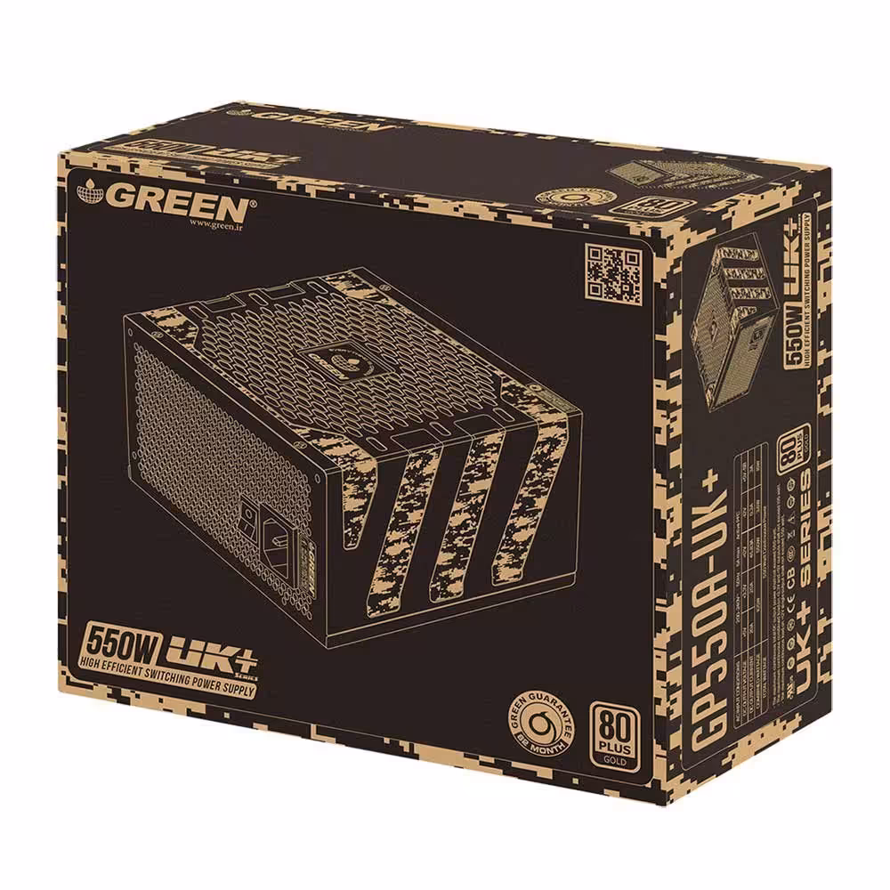 پاور کامپیوتر 550 وات گرین مدل GP550A-UK Plus