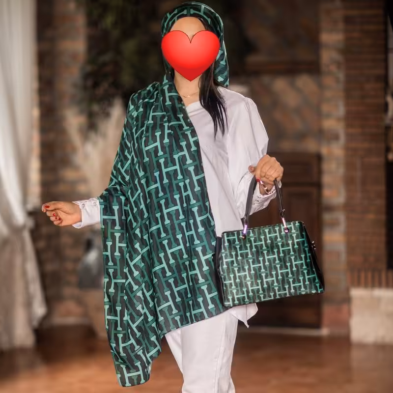 ست شال و کیف سبز