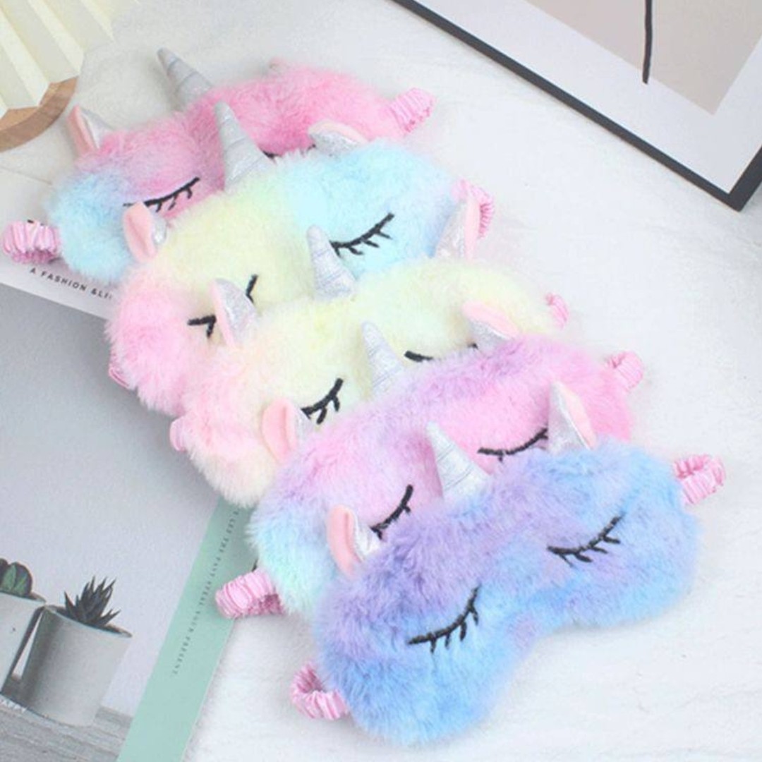 چشم بند پشمالو فانتزی و نرم طرح یونیکورن