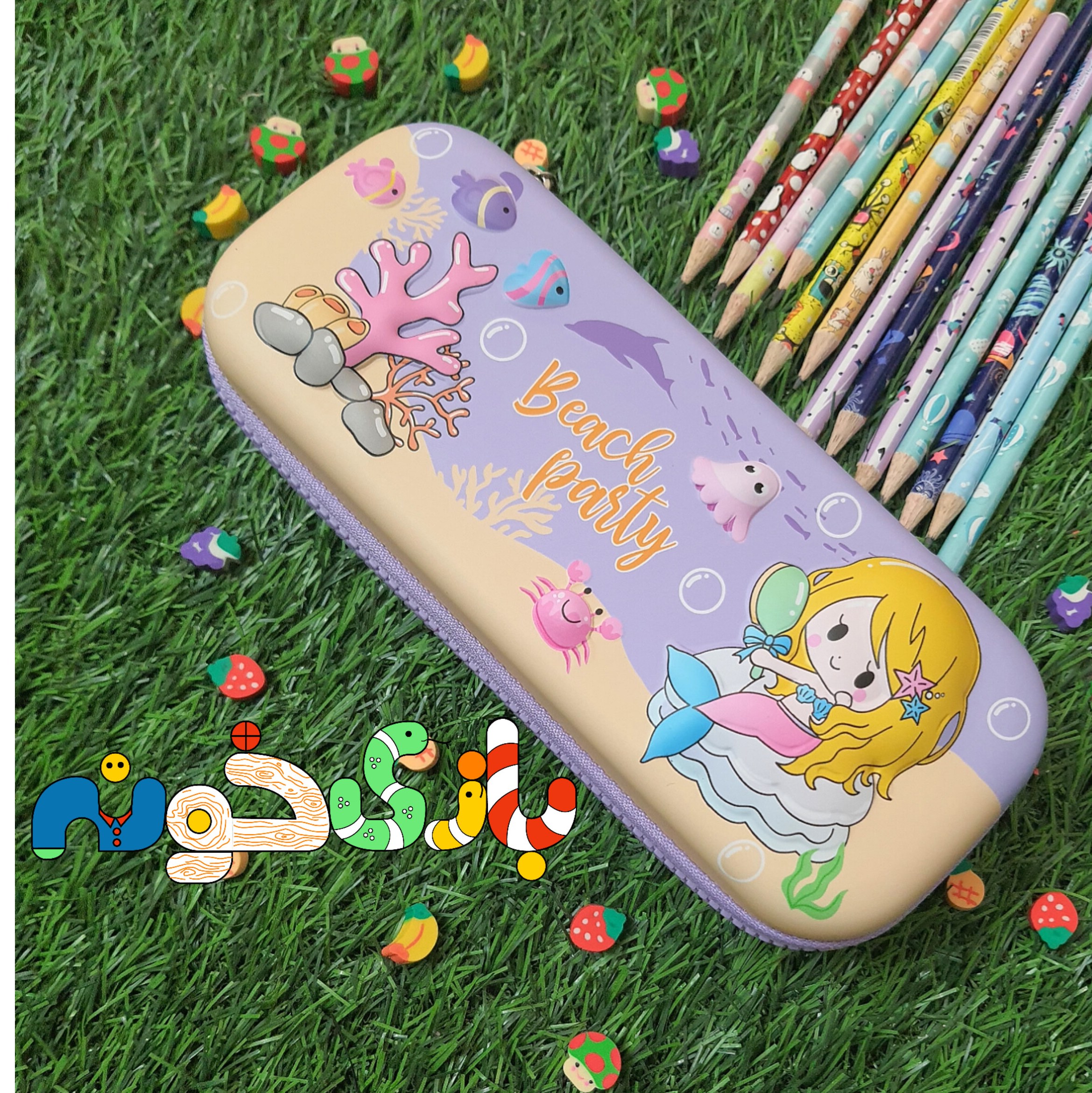 جامدادی سیلیکونی برجسته دخترانه طرح پری دریایی 