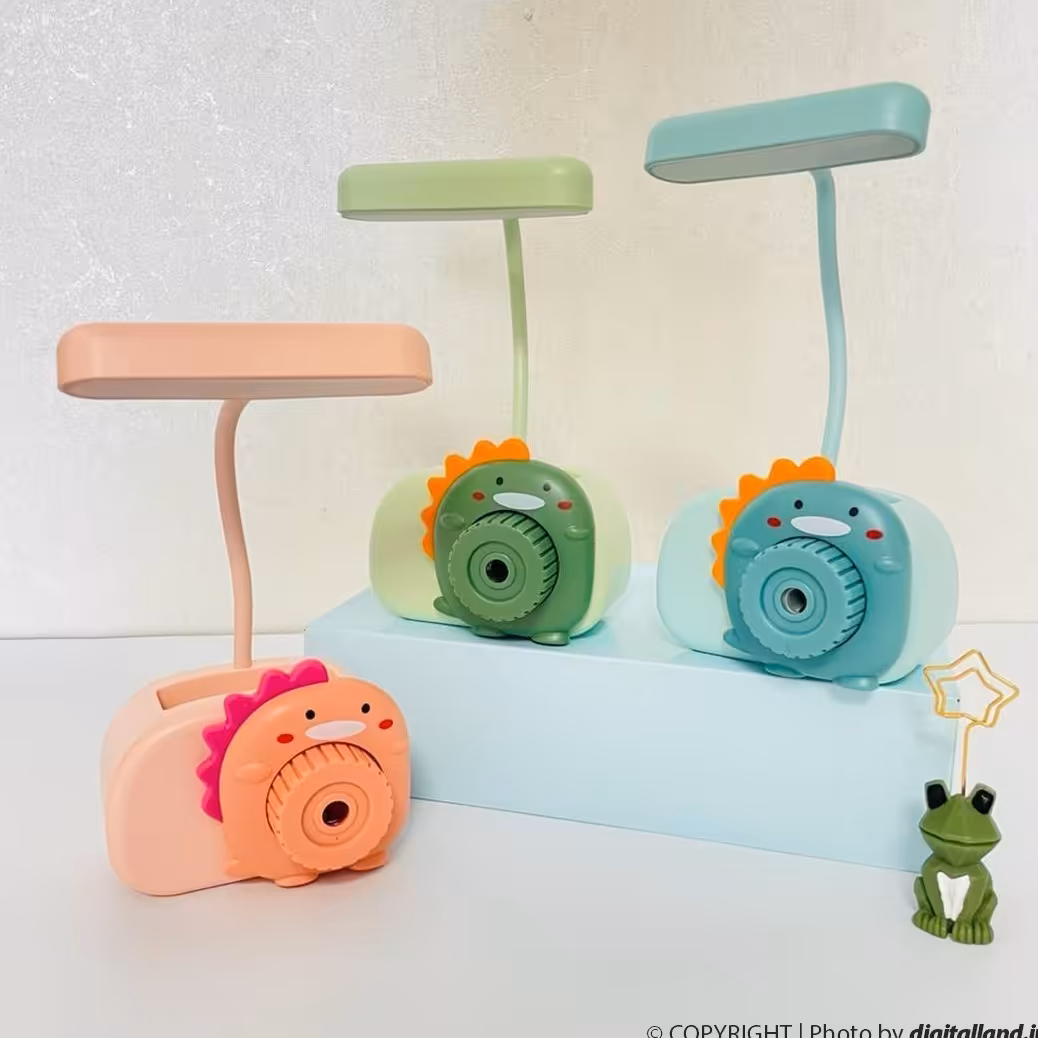 چراغ مطالعه رومیزی چند کاره همراه با مداد تراش طرح دوربین