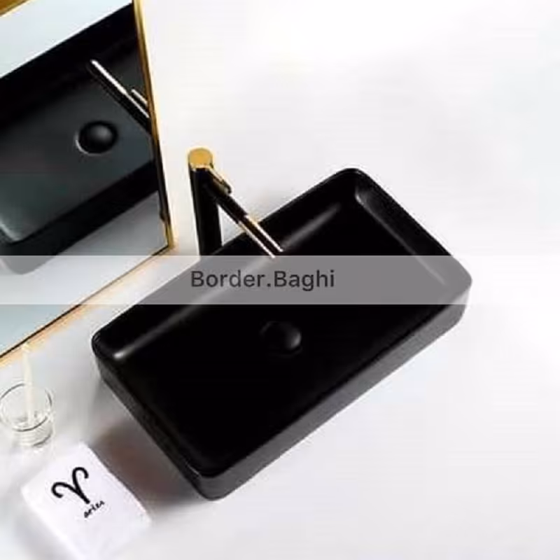 کاسه روشویی مدل مشکی مات مستطیل